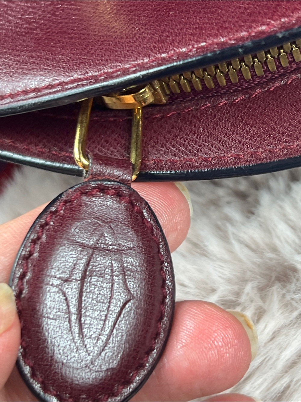 Cartier Must de Cartier Vintage Bordeaux North-South Domed Satchel EUC - Picture 12 of 12